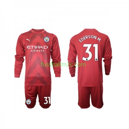 Fußballtrikots Manchester City Ederson M 31 Torwart Kinder Heim Trikotsatz 2022-2023 Langarm